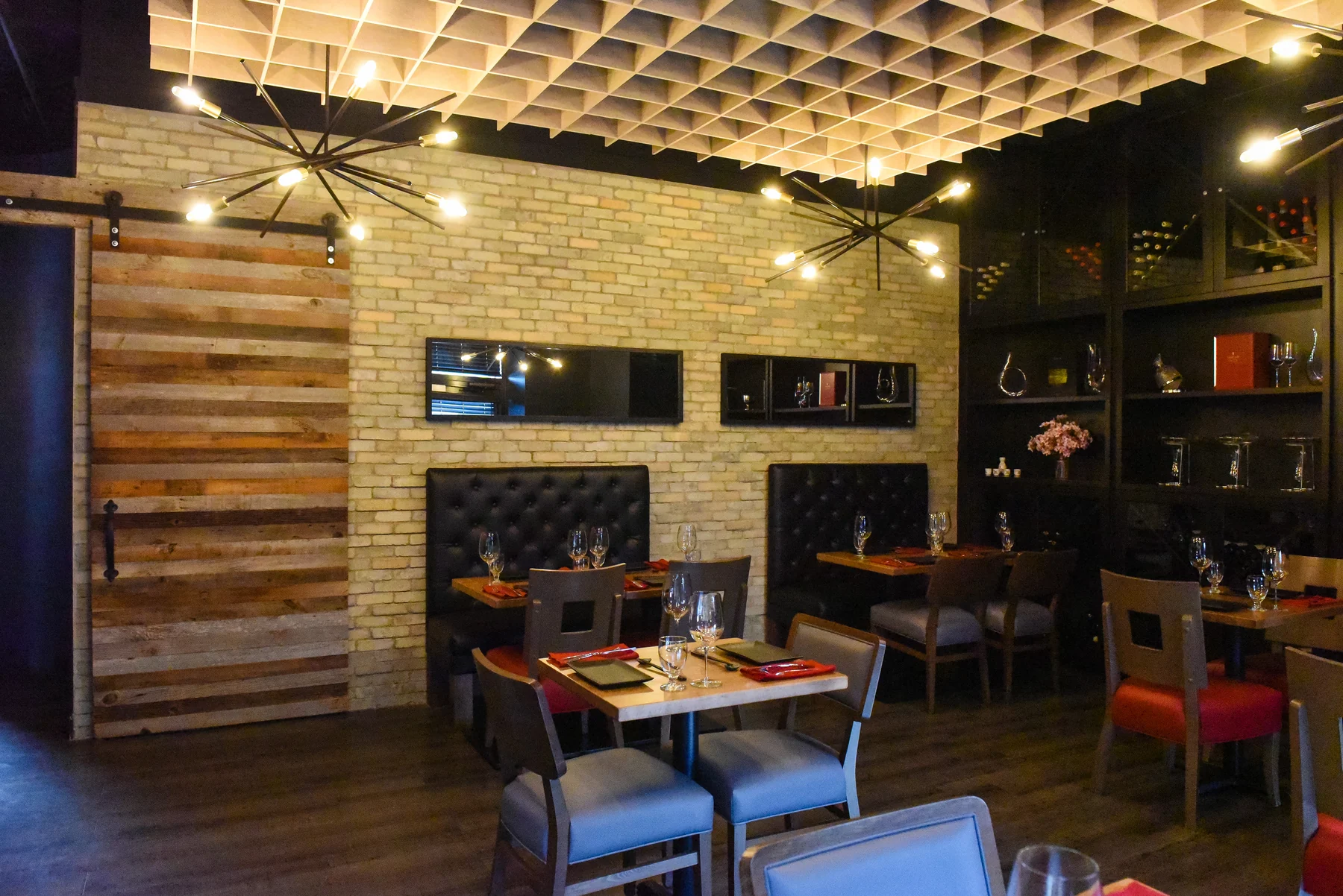 The warm dining room at Prime