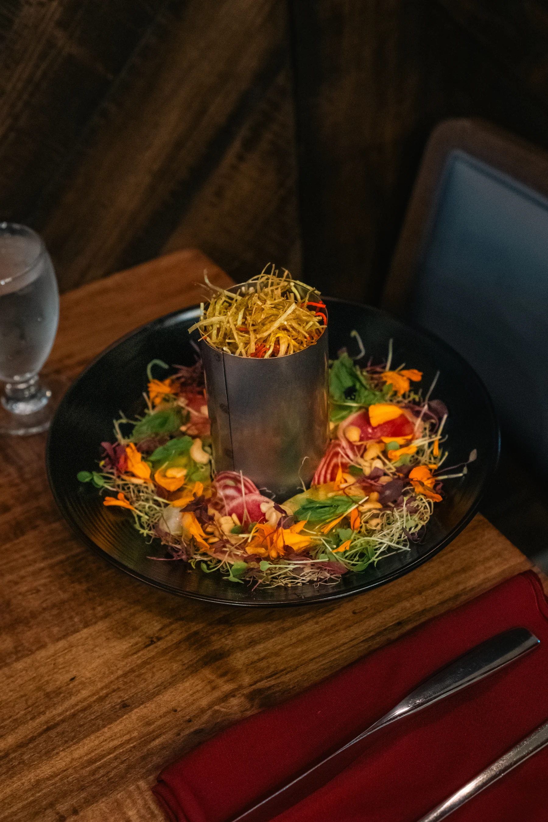 Singapore Slaw ready for its tableside finish