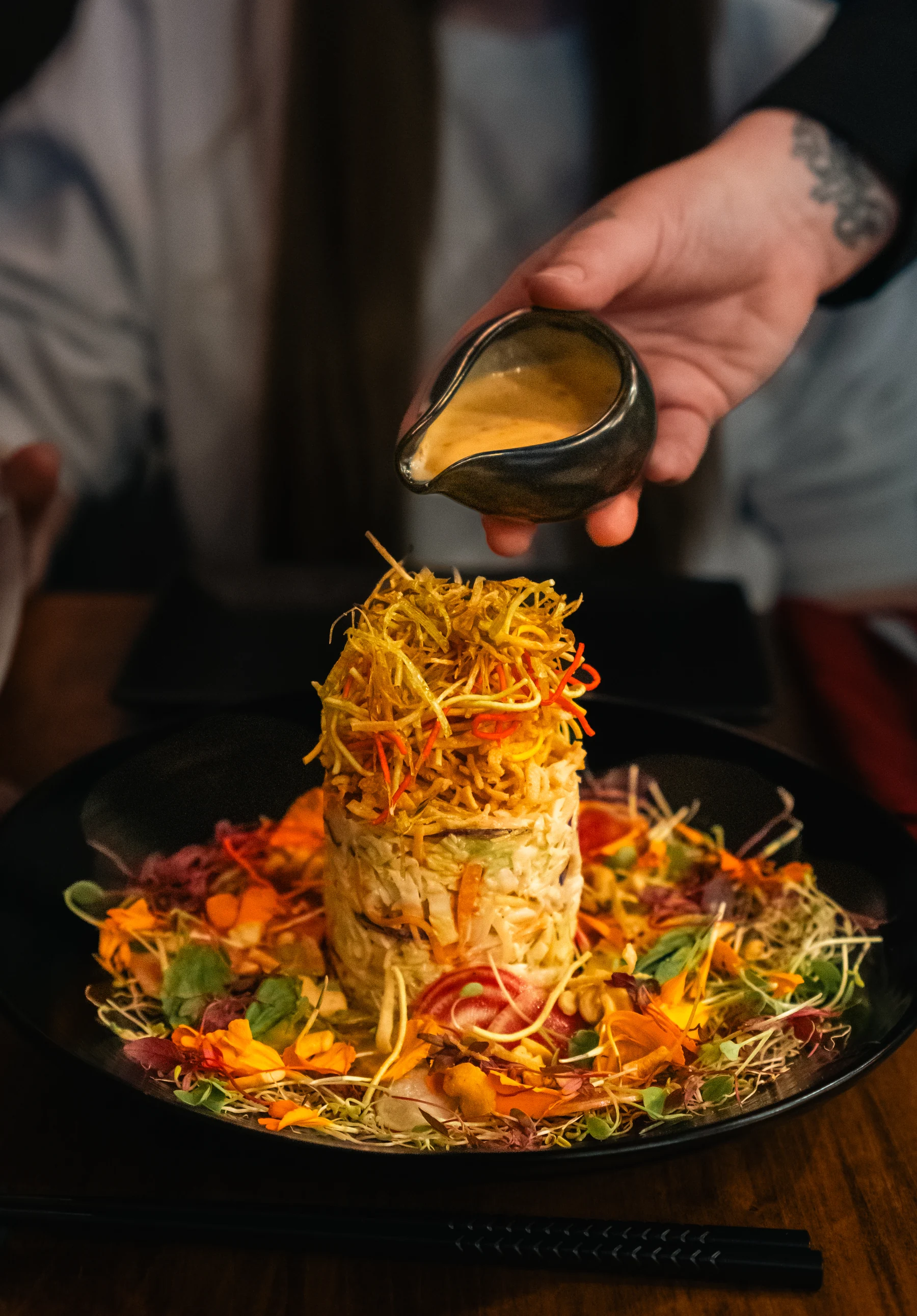 Singapore Slaw finished at the table
